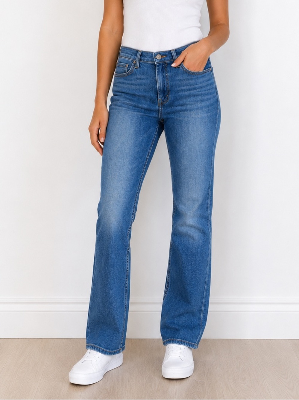 MOTHER Mid-High Rise Blue Straight Jeans